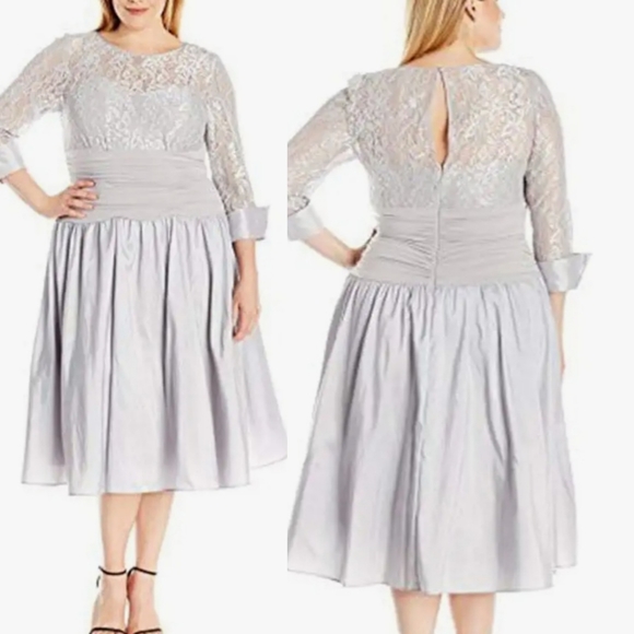 Formal Dress Jessica Howard Formal shimmer Lace taffeta cummerbund lined 22W - Picture 1 of 12